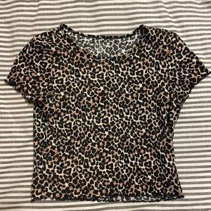 Cropped Cheetah Print Top